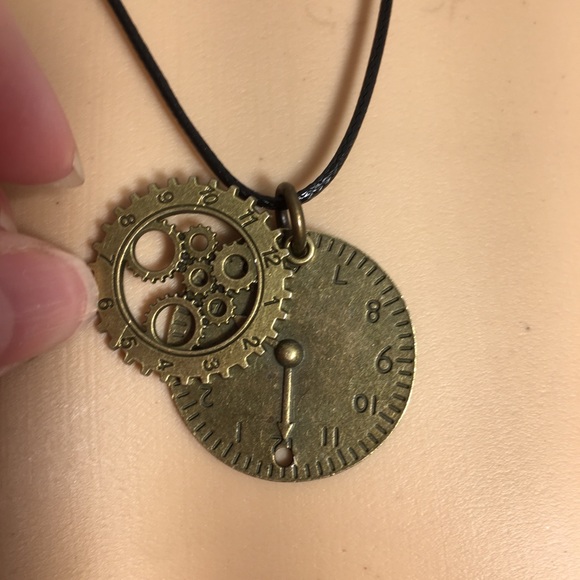 Handcrafted Clock & Gears Necklace - Picture 3 of 6